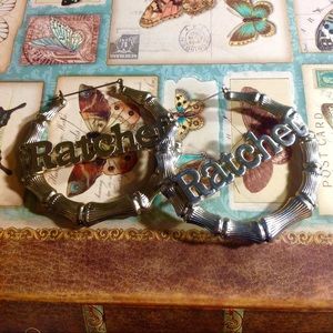 Light Gold "Ratchet" Bamboo Hoops